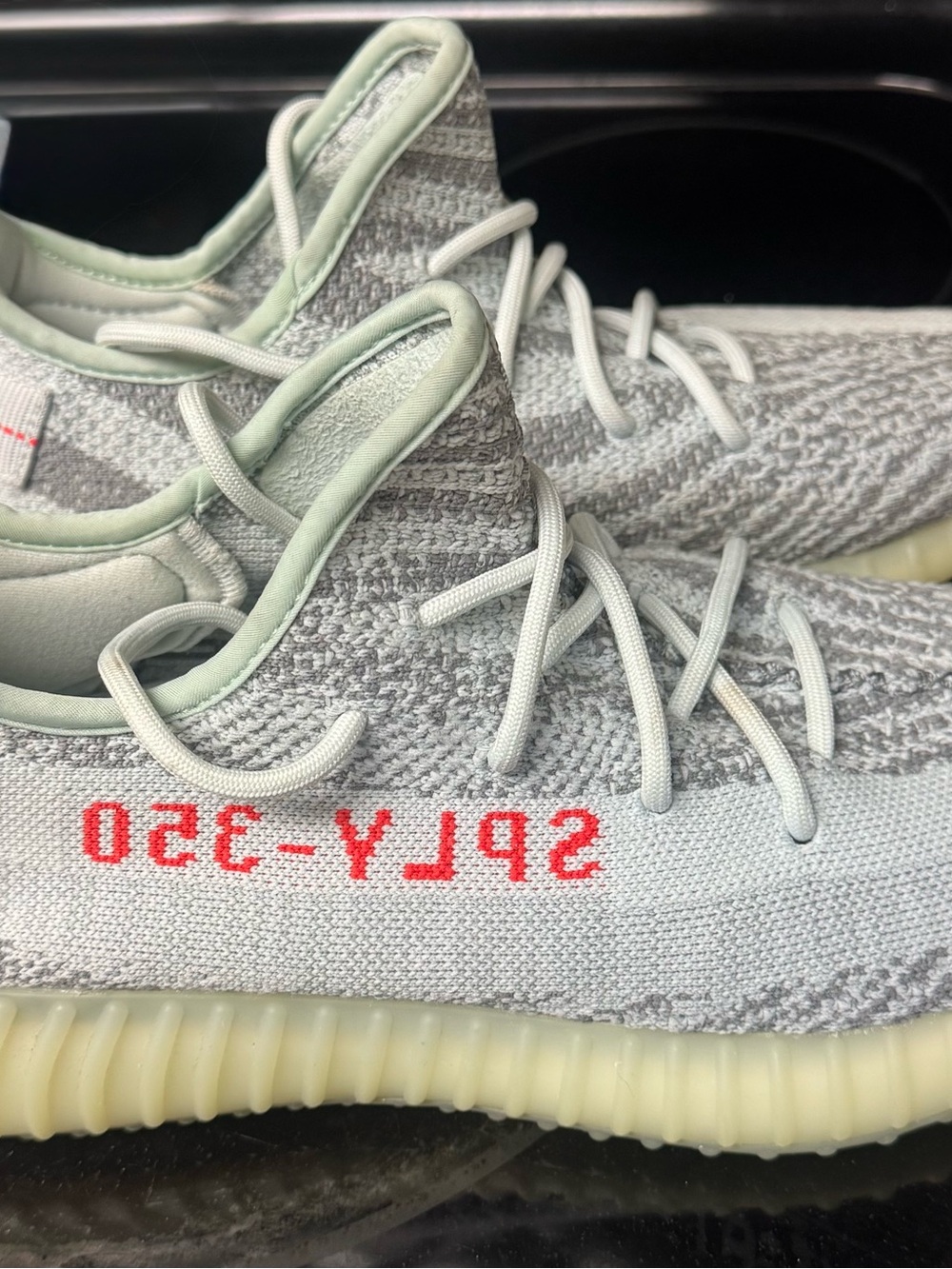 Yeezy Boost 350 V2 Light Gray with Red Stripe